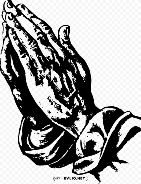 hands praying graphic Clear Background PNG Isolated Design