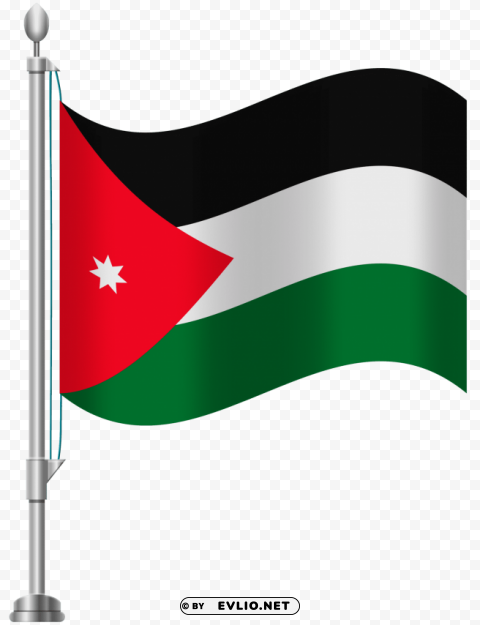 jordan flag Isolated Subject with Clear PNG Background