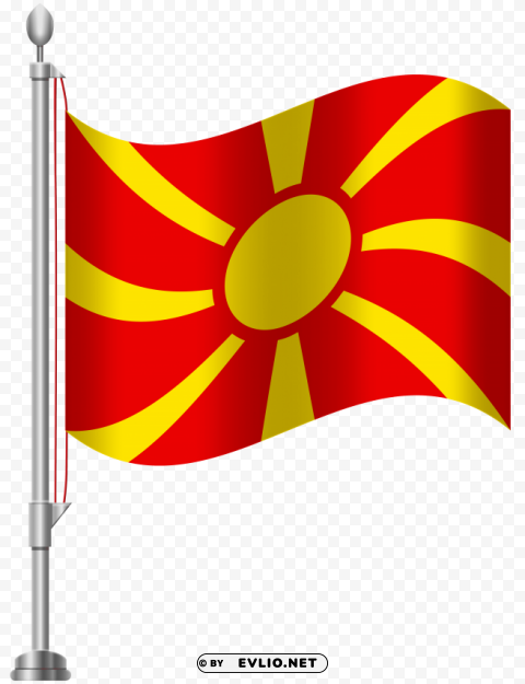 macedonia flag ClearCut Background PNG Isolated Item