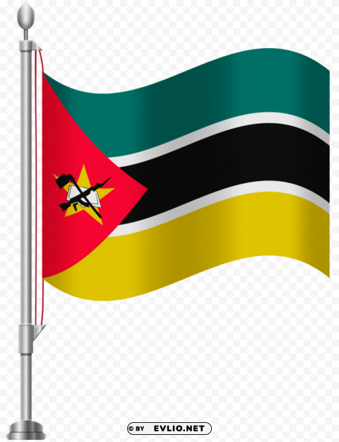 mozambique flag Isolated Design Element in PNG Format