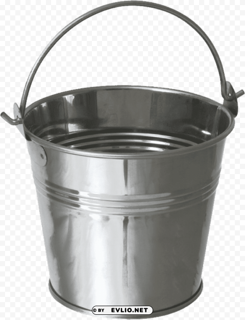Transparent Background PNG of steel bucket Isolated Element on Transparent PNG - Image ID b005ba99