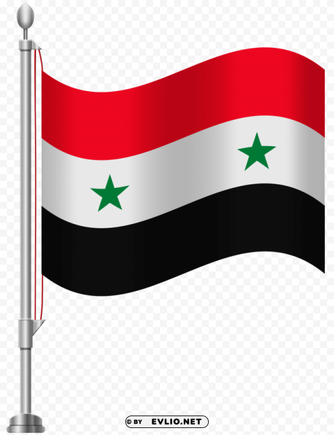 syria flag Isolated Artwork with Clear Background in PNG