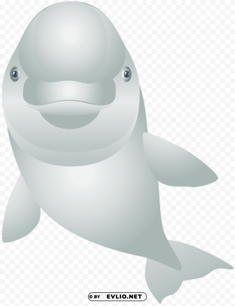 white dolphin cartoon transparent Isolated Graphic on Clear PNG