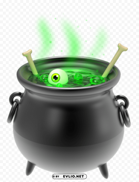 witch black cauldron Isolated Object with Transparent Background PNG