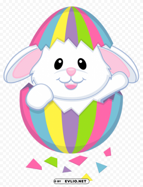 easter cute white bunny transparent Isolated Graphic on HighQuality PNG