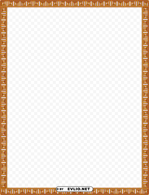 brown border frame image PNG with cutout background