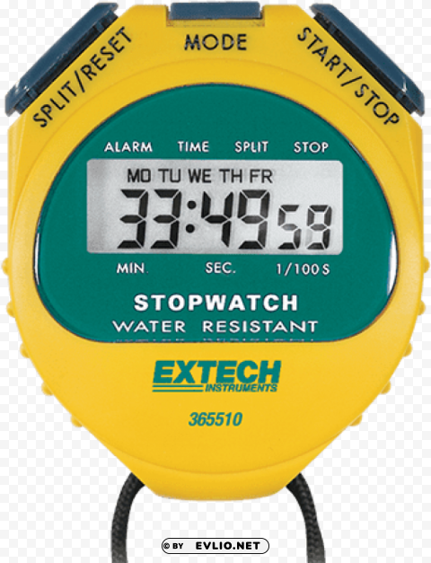 extech 365510 digital stopwatchwater resistant Isolated Artwork on Clear Background PNG