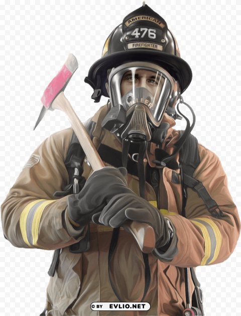 Firefighter Isolated Design In Transparent Background PNG