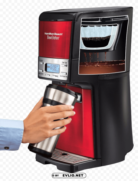Hand with Coffee Maker PNG files with alpha channel