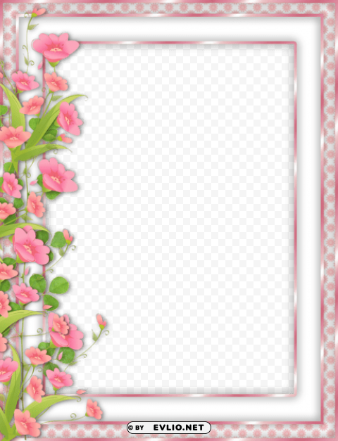 pinkframe with flowers HD transparent PNG