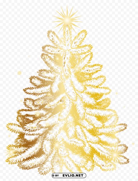 christmas gold tree transparent PNG pictures with no background required