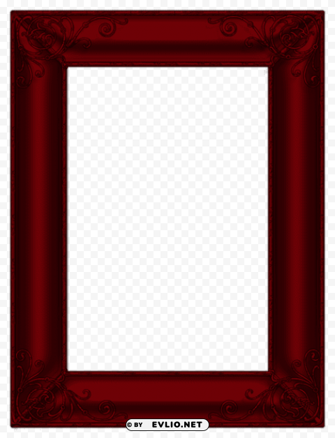 dark red photo frame Isolated Graphic Element in Transparent PNG