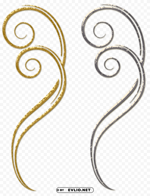 gold and silver decorative ornaments Free PNG download no background