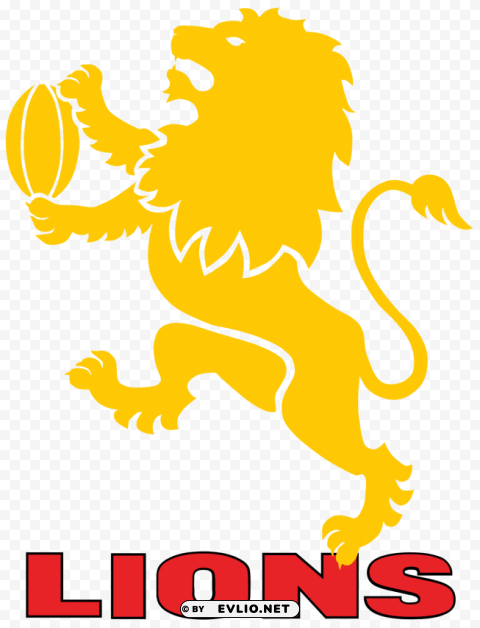 golden lions rugby logo Transparent Background PNG Isolation