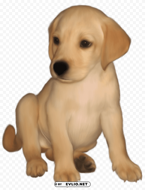 painted small yellow labrador retriever Isolated Icon in Transparent PNG Format