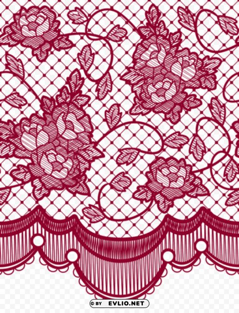  lace with roses decoration Transparent PNG download