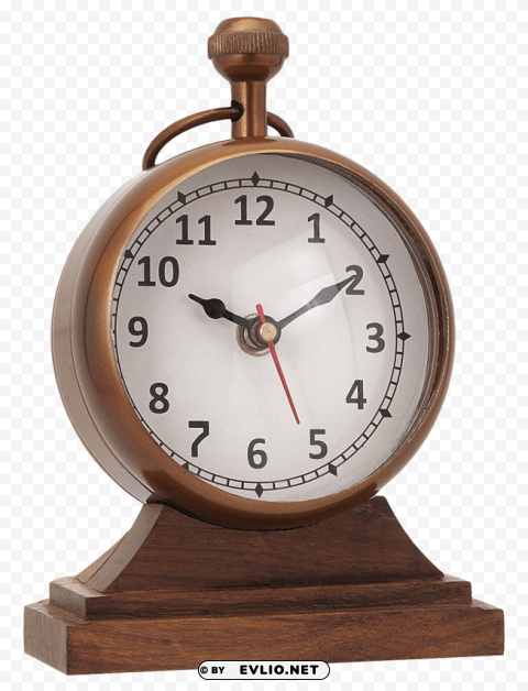 wooden alarm clock Isolated Illustration on Transparent PNG