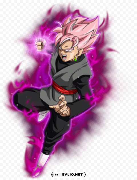 black goku ssj rose ki Isolated PNG Graphic with Transparency