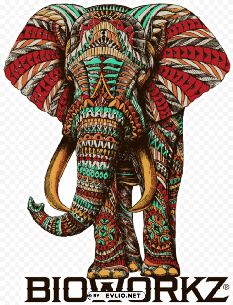 elephant colour in poster Clear Background PNG Isolated Design Element