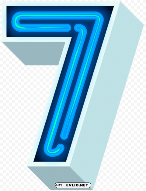 number seven neon blue Free PNG images with transparent layers