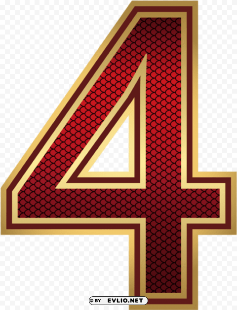 red and gold number four Transparent PNG images wide assortment