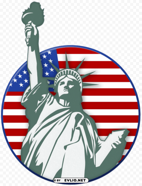 statue of liberty usa stamp PNG Illustration Isolated on Transparent Backdrop
