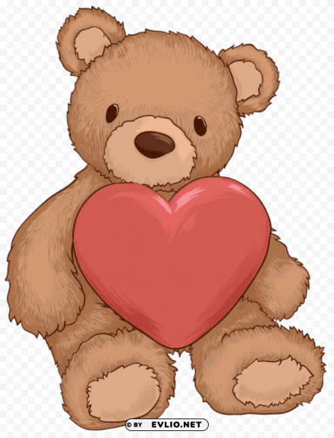 teddy bear with heart Isolated PNG Item in HighResolution