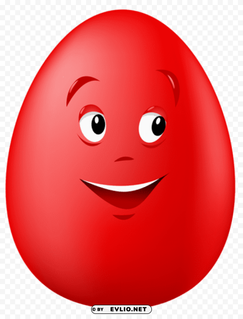 transparent easter red smiling eggpicture PNG artwork with transparency