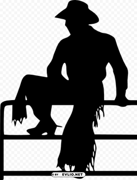 cowboy silhouette Transparent Background Isolated PNG Design