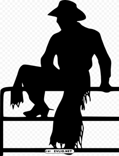 Cowboy Silhouette Transparent Background Isolated PNG Design