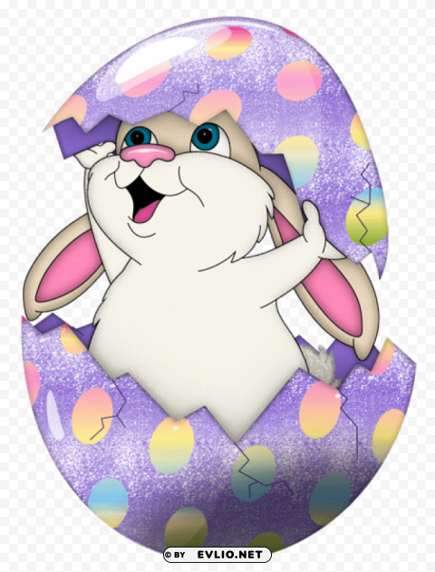 cute purple easter bunny in egg transparent PNG files with no background bundle