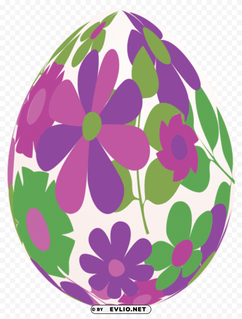 easter white egg with purple flowerspicture Transparent PNG images pack