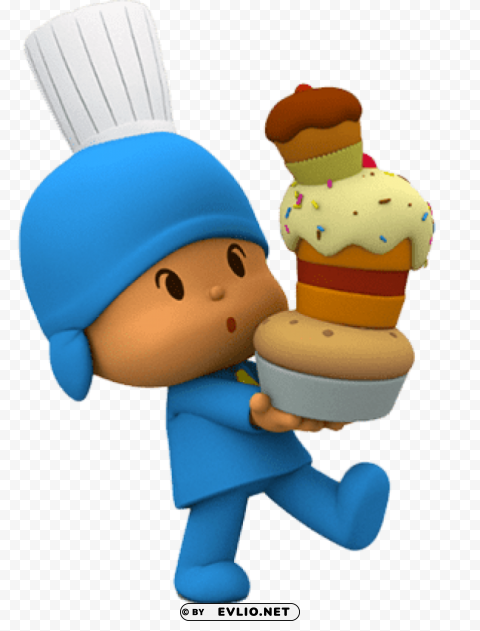 pocoyo the cook Isolated Character on HighResolution PNG clipart png photo - 1e932f0e