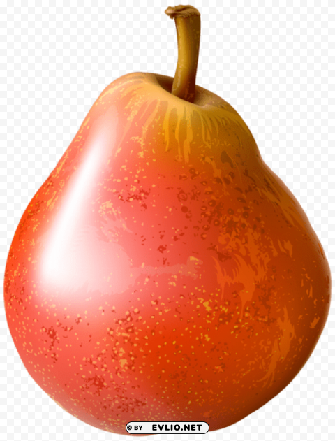 red pear Transparent Background Isolated PNG Character