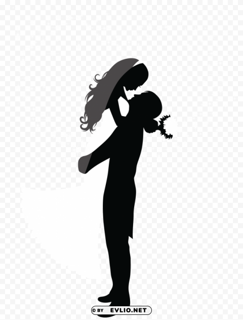 wedding couple silhouettes HD transparent PNG clipart png photo - 6cb22337