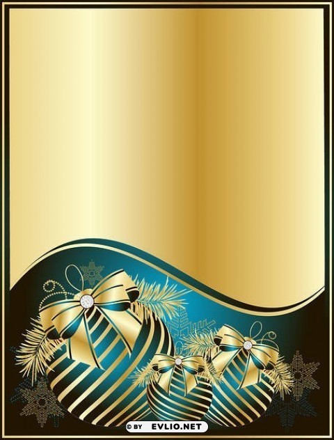 gold christmaswith blue balls Isolated Element on HighQuality PNG