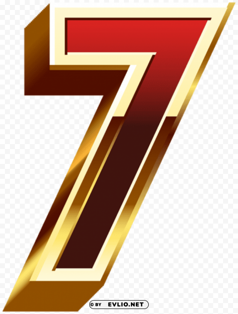 Seven Gold Red Number PNG Images With Alpha Transparency Wide Selection