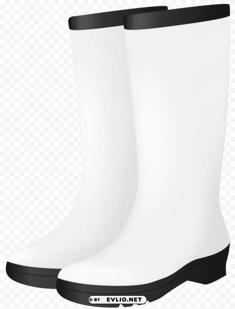white rubber boots PNG with alpha channel