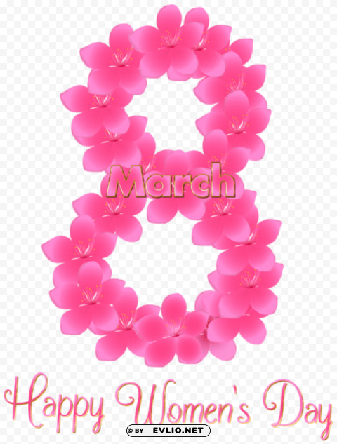8 march floral transparent PNG with no bg