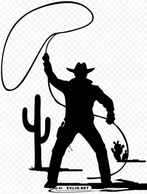 Cowboyblack And White PNG With Transparent Overlay