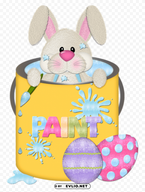 easter bunny in cup Isolated Subject with Transparent PNG