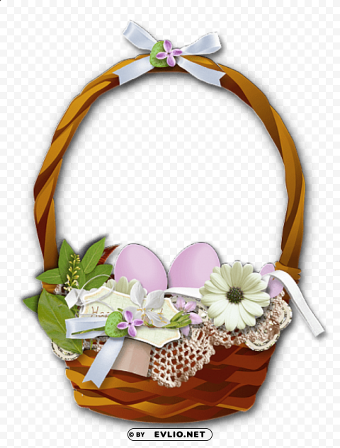 easter flower basket Transparent PNG Isolated Illustration