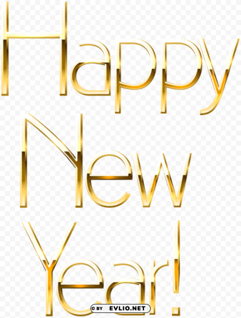 happy new year gold PNG with clear transparency