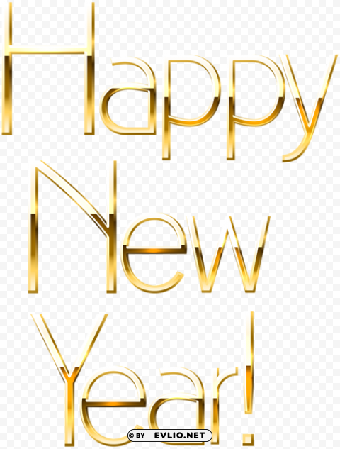 Happy New Year Gold PNG Image With Clear Isolation