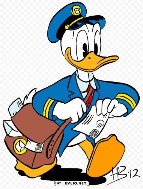 donald duck postman Transparent Background PNG Isolated Element