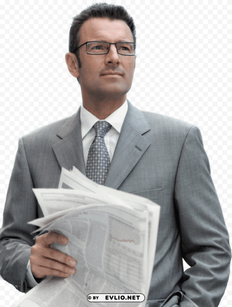 newspaper businessman PNG images with no fees