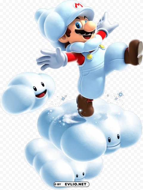 super mario galaxy 2 cloud mario Clean Background Isolated PNG Image