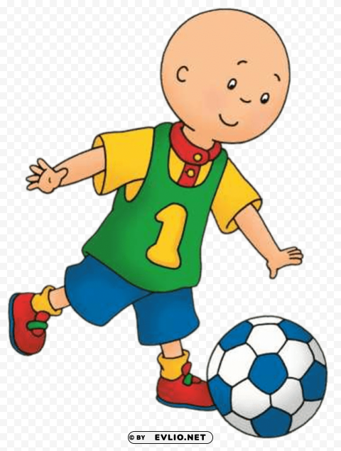caillou playing football PNG files with no backdrop required