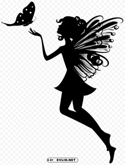 fairy butterfly silhouette PNG images without BG