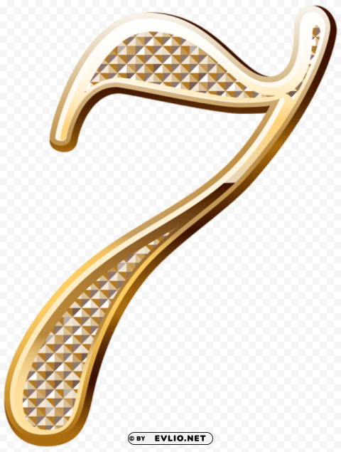 gold deco number seven HighResolution Transparent PNG Isolated Element